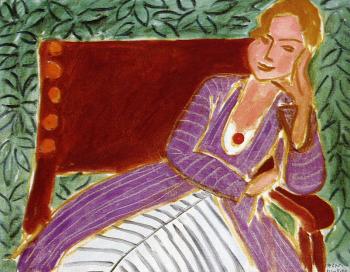 Henri Emile Benoit Matisse : seated young woman in a persian dress